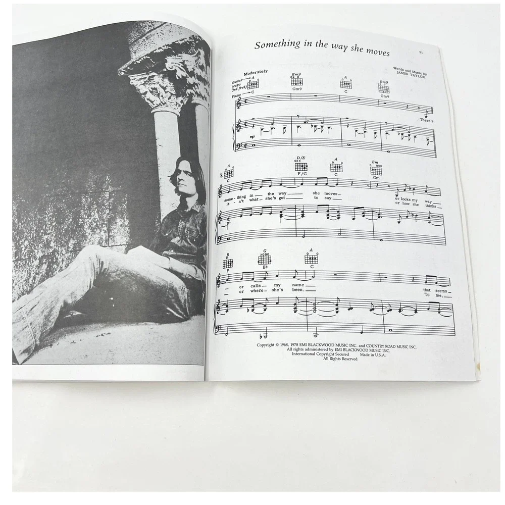 VTG James Taylor Greatest‎ Hits Piano Vocal Guitar Sheet Music Songbook 1978